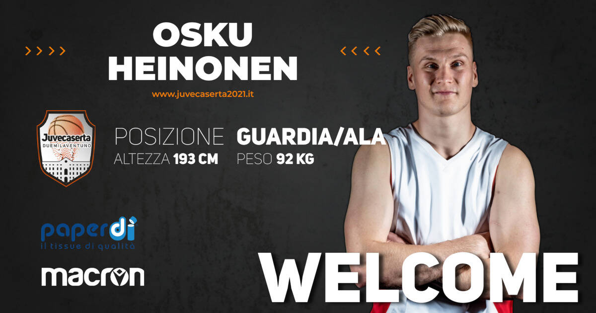 Basket B1, Paperdì Juvecaserta: Osku Heinonen, un tiratore finlandese alla corte di Cagnazzo