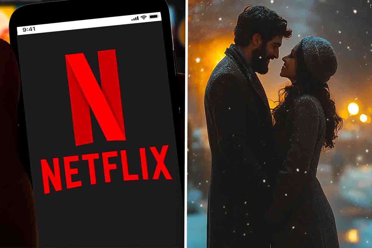 Coppia di innamorati e logo di Netflix