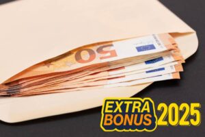 scritta extrabonus 2025 e busta di euro