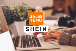 Shein e Temu loghi computer