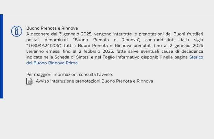 Poste italiane cancella un altro bonus 